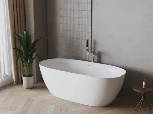 PAMPERO (Памперо) Ванна акриловая отдельностоящая 1700*800*580, слив-перелив хром, белый