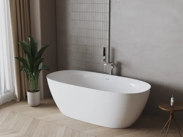 PAMPERO (Памперо) Ванна акриловая отдельностоящая 1700*800*580, слив-перелив хром, белый