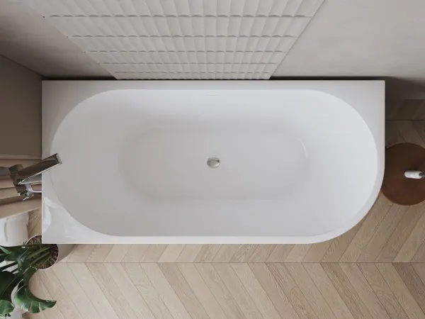 BORA L Ванна акриловая пристенная 1700*800*580, левая, белый