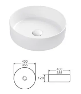 Раковина Kerald 355*355*120 мм накладная, белый