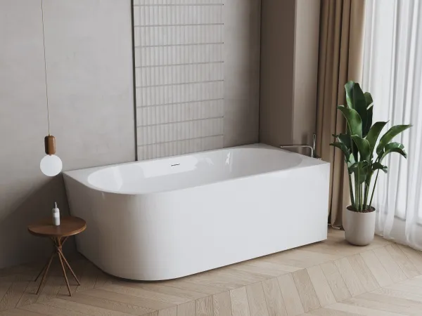 BORA R Ванна акриловая пристенная 1700*800*580, правая, белый