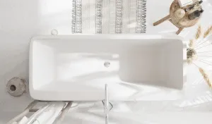 BRISE (Бриз) Ванна акриловая пристенная 1700*800*580, слив-перелив хром, белый