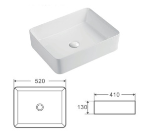 Раковина Kerald 520*410*130 мм накладная, белый 