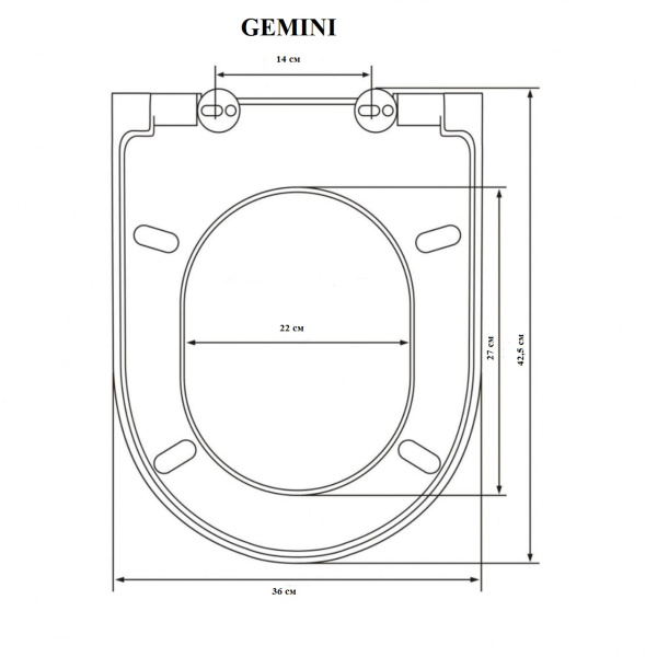 Унитаз подвесной Kerald GEMINI безободковый 495*360*365, сиденье дюропласт, микролифт (soft close).