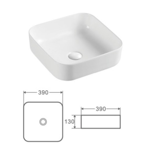 Раковина Kerald 390*390*130 мм накладная, белый