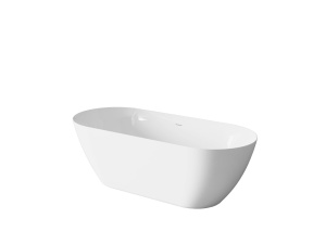 BISE (Бизе) Ванна акриловая отдельностоящая 1700*750*580, слив-перелив хром, белый