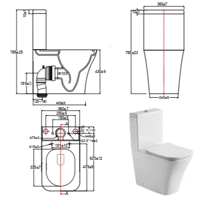 Унитаз-компакт Kerald AMBER (Амбер) безободковый, Торнадо 620*360*815 мм,с сиденьем микролифт дюропласт