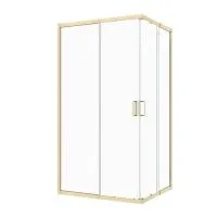 Душевое ограждениe 100*100*195 матовое золото,6мм прозрач.стекло,профиль алюм.телескоп. (1 место)