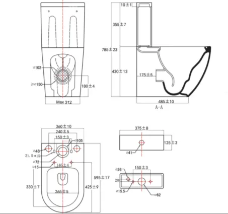 Унитаз-компакт Kerald ARC (Арки) безободковый, Торнадо 600*375*830 мм,с сиденьем микролифт дюропласт