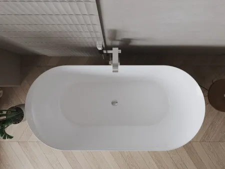 BISE (Бизе) Ванна акриловая отдельностоящая 1700*750*580, слив-перелив хром, белый (аналог ONDA 1700*750)