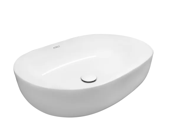 Раковина Kerald 600*415*140 мм накладная, белый 