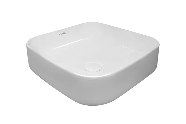 Раковина Kerald 390*390*130 мм накладная, белый