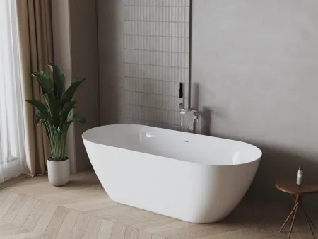 BISE (Бизе) Ванна акриловая отдельностоящая 1700*750*580, слив-перелив хром, белый (аналог ONDA 1700*750)