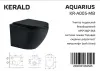 Унитаз подвесной Kerald AQUARIUS безободковый Торнадо 495*360*365,сиденье дюропласт, микролифт (soft close), черный матовый