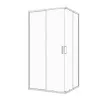 Душевое ограждениe 90*90*195 хром,6мм прозрач.стекло,профиль алюм.телескоп. (1 место)
