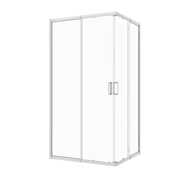 Душевое ограждениe 90*90*195 хром,6мм прозрач.стекло,профиль алюм.телескоп. (1 место)