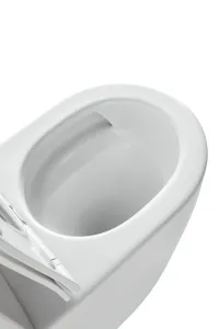 Унитаз-компакт Kerald THIRA (Тира) безободковый, Торнадо 595*360*710 мм,с сиденьем микролифт дюропласт