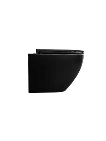 Унитаз подвесной Kerald AQUARIUS безободковый Торнадо 495*360*365,сиденье дюропласт, микролифт (soft close), черный матовый