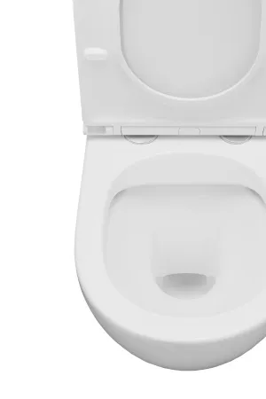 Унитаз подвесной Kerald ДЖЕМИНИ безободковый 495*360*365, сиденье дюропласт, микролифт (soft close).