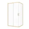Душевое ограждениe 100*100*195 матовое золото,6мм прозрач.стекло,профиль алюм.телескоп. (1 место)