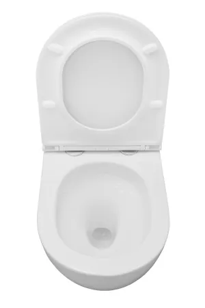 Унитаз подвесной Kerald ДЖЕМИНИ безободковый 495*360*365, сиденье дюропласт, микролифт (soft close).