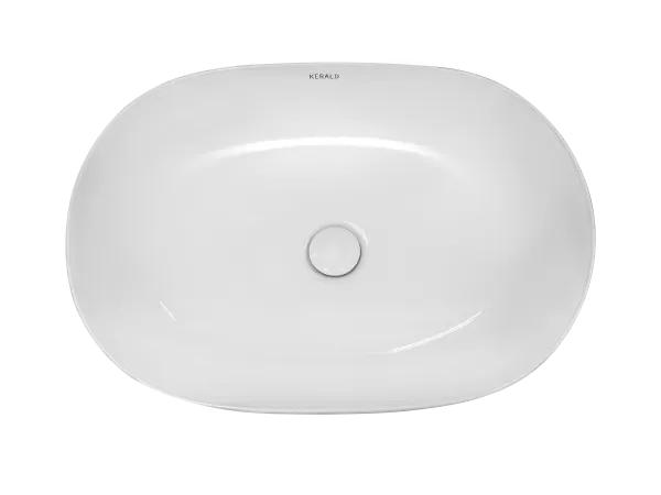 Раковина Kerald 600*415*140 мм накладная, белый 