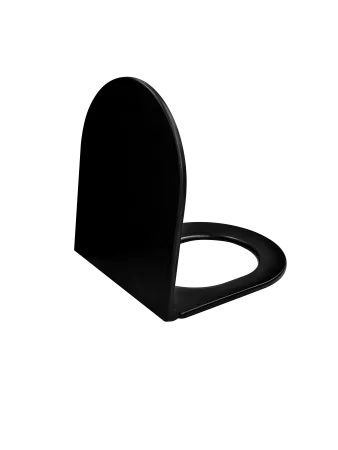 Унитаз подвесной Kerald AQUARIUS безободковый Торнадо 495*360*365,сиденье дюропласт, микролифт (soft close), черный матовый