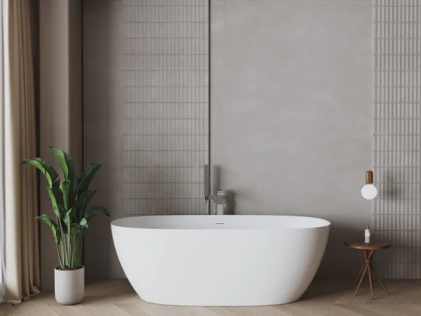 PAMPERO (Памперо) Ванна акриловая отдельностоящая 1700*800*580, слив-перелив хром, белый