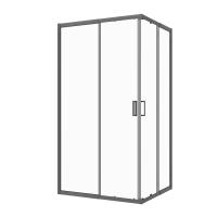 Душевое ограждениe 90*90*195 графит,6мм прозрач.стекло,профиль алюм.телескоп. (1 место)