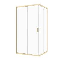 Душевое ограждениe 100*100*195 матовое золото,6мм прозрач.стекло,профиль алюм.телескоп. (1 место)