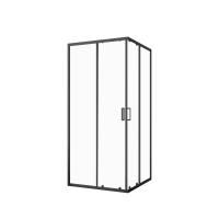 Душевое ограждениe 90*90*195 черный,6мм прозрач.стекло,профиль алюм.телескоп. (1 место)