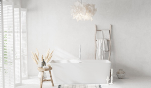 BRISE (Бриз) Ванна акриловая пристенная 1700*800*580, слив-перелив хром, белый