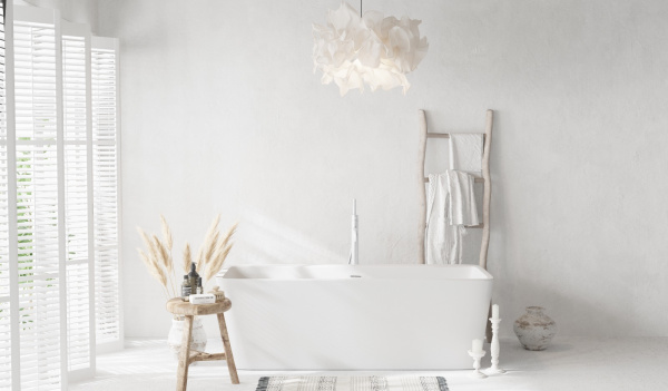 BRISE (Бриз) Ванна акриловая пристенная 1700*800*580, слив-перелив хром, белый