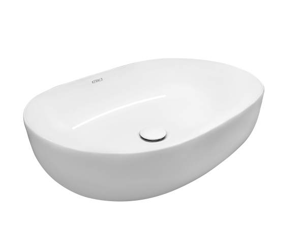 Раковина Kerald 600*415*140 мм накладная, белый 