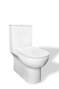 Унитаз-компакт Kerald ARIES безободковый, 640*370*800 мм, сиденье дюропласт, микролифт (soft close), бачок в комплекте