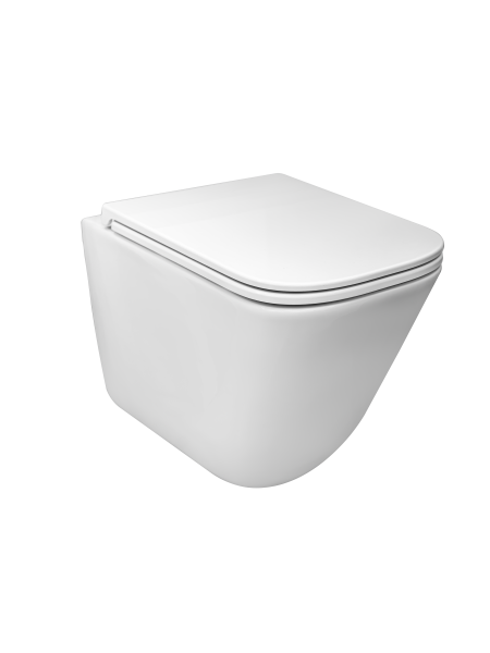 Унитаз подвесной Kerald MOON безободковый Торнадо,490*340*385мм,сиденье дюропласт, микролифт