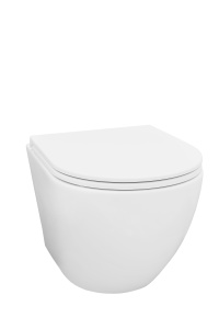 Унитаз подвесной Kerald GEMINI безободковый 495*360*365, сиденье дюропласт, микролифт (soft close).