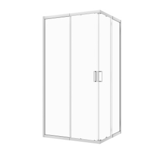 Душевое ограждениe 90*90*195 хром,6мм прозрач.стекло,профиль алюм.телескоп. (1 место)