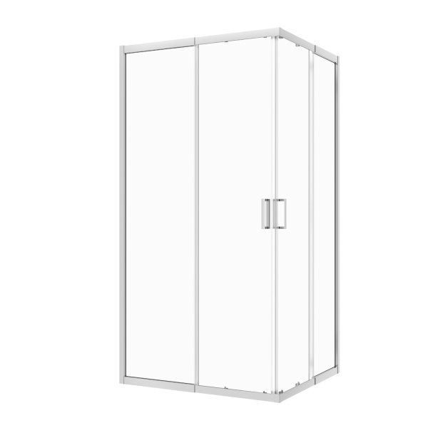 Душевое ограждениe 90*90*195 хром,6мм прозрач.стекло,профиль алюм.телескоп. (1 место)