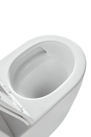 Унитаз-компакт Kerald ТИРА безободковый, Торнадо 595*360*790 мм,с сиденьем микролифт дюропласт