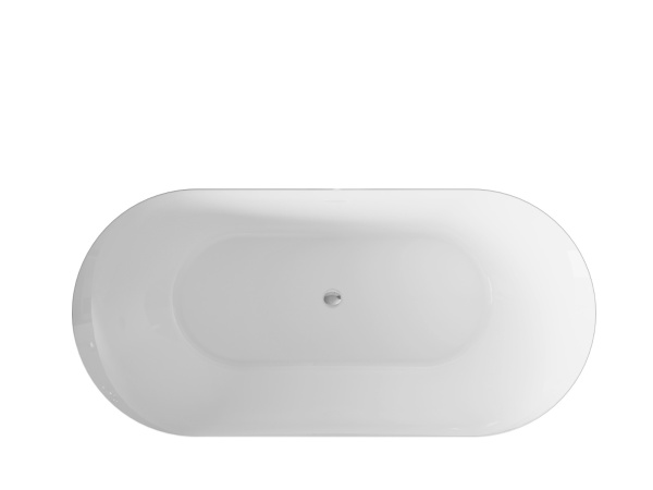 BISE (Бизе) Ванна акриловая отдельностоящая 1700*750*580, слив-перелив хром, белый (аналог ONDA 1700*750)