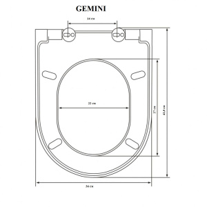 Унитаз подвесной Kerald GEMINI безободковый 495*360*365, сиденье дюропласт, микролифт (soft close).