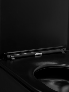 Унитаз подвесной Kerald AQUARIUS безободковый Торнадо 495*360*365,сиденье дюропласт, микролифт (soft close), черный матовый