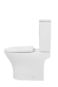 Унитаз-компакт Kerald VIRGO безободковый Торнадо,665*350*830мм, сиденье дюропласт, микролифт (soft close) 