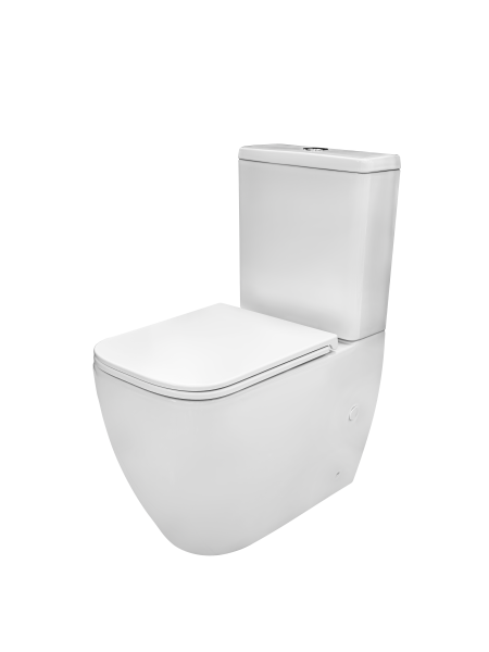 Унитаз-компакт Kerald LEO безободковый Торнадо,615*365*800мм, сиденье дюропласт, микролифт (soft close) 